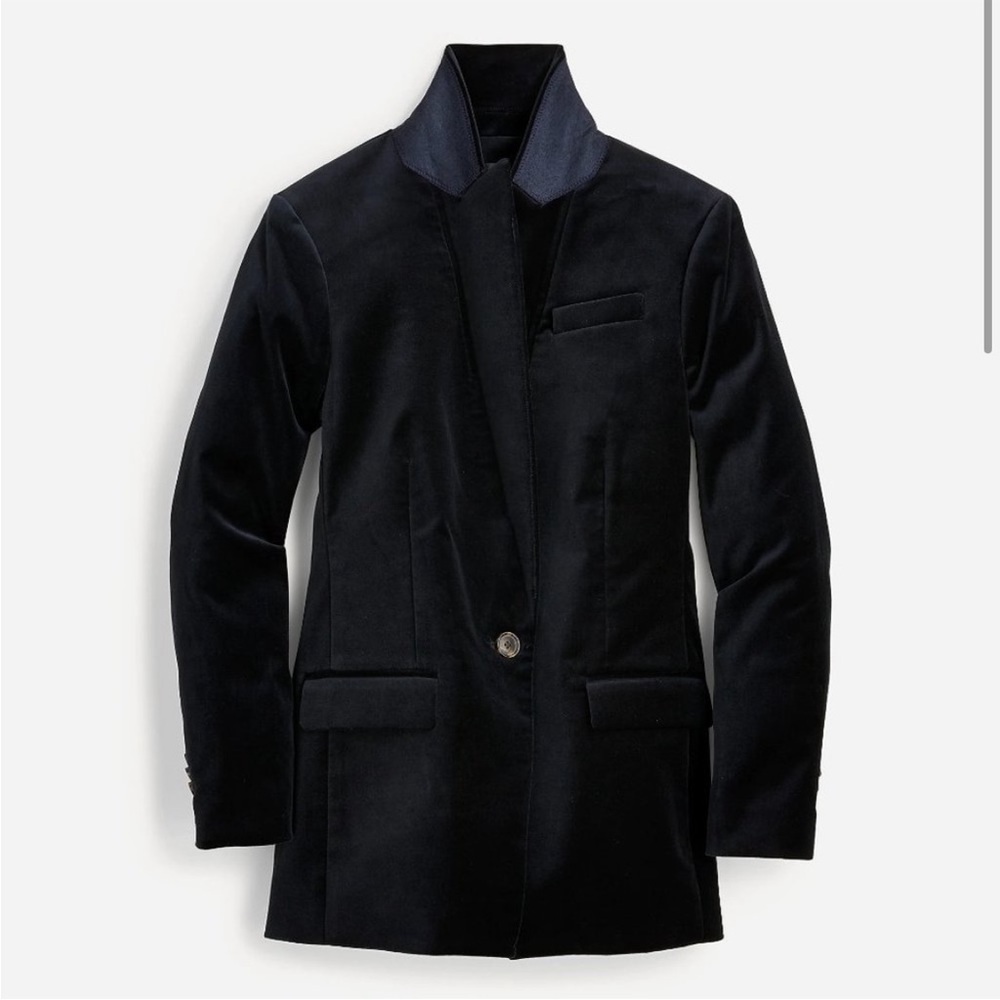 J. CREW Willa Blazer in Stretch Velvet Black size 2 - Picture 5 of 13